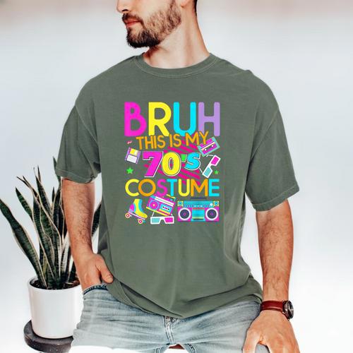 Bruh This Is My 70's Costume Nostalgia Mixtape 1970s Party Men's Comfort Colors T-Shirt - Figerry