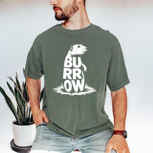 Burrow Prairie Dog Word Art Introvert Nature Retreat Men Women Kids Men's Comfort Colors T-Shirt - Raresse