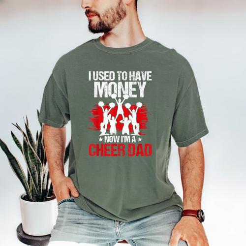 Cheer Dad Cheerleading Fathers Day Men's Comfort Colors T-Shirt - Father's Day Fun