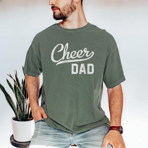 Cheer Dad Proud Cheerleading Dad Small Men's Comfort Colors T-Shirt - Father's Day Fun