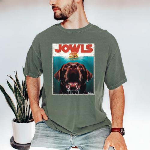 Chocolate Lab Jowls Labrador Retriever Dog Mom Dad Men's Comfort Colors T-Shirt - Father's Day Fun