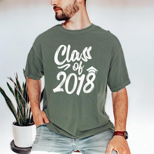 Class Of 2018 Graduation Cap Trendy Cute Men's Comfort Colors T-Shirt - Best Gift Smart