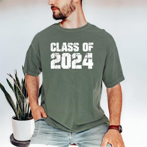 Class Of 2024 High School College Graduation Reunion T-Shirt Men's Comfort Colors T-Shirt - Best Gift Smart