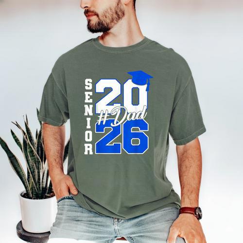 Class Of 2026 Dad Proud Dad Of A 2026 Senior Graduate Men's Comfort Colors T-Shirt - Father's Day Fun