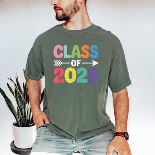 Class Of 2028 Colorful Graduation Men's Comfort Colors T-Shirt - Best Gift Smart