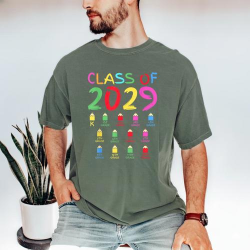 Class Of 2029 Senior Class 2029 Idea Graduation Grow With Me Men's Comfort Colors T-Shirt - Best Gift Smart