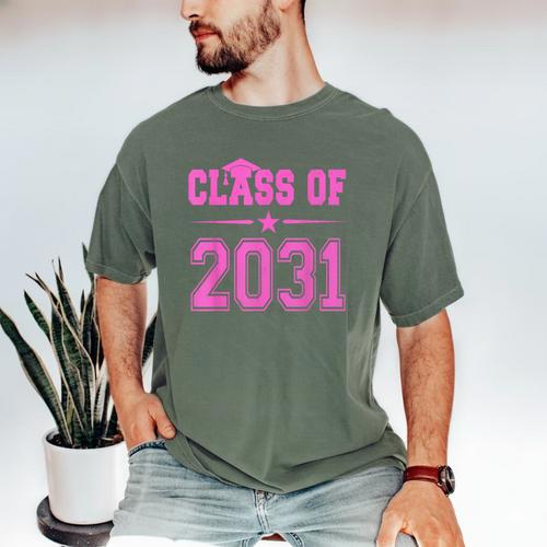 Class Of 2031 Pink Girls Shirt Graduation Men's Comfort Colors T-Shirt - Best Gift Smart