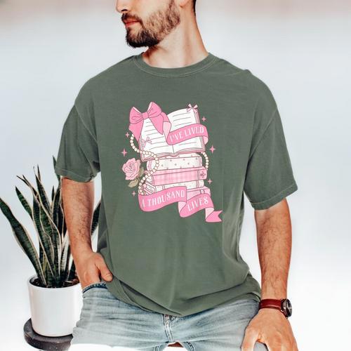 Coquette Reading Book Lover Pink Bow Bookish Mom & Daughter Men's Comfort Colors T-Shirt - Bookorys DE