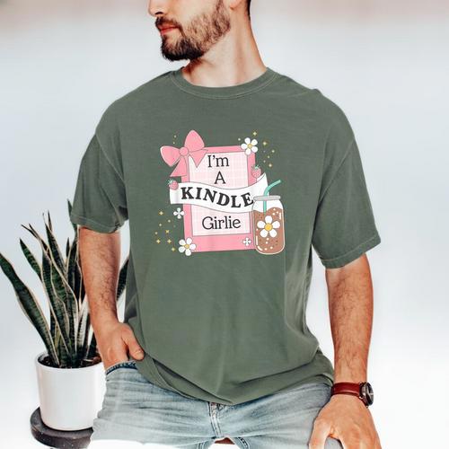 Cute Bookish Kindle Girlie Nerdy Read Book Lover Girl Women Men's Comfort Colors T-Shirt - Bookorys CA