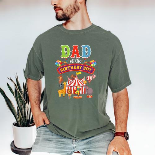 Dad Of The Birthday Boy Carnival Circus 1st Birthday Party Men's Comfort Colors T-Shirt - Father's Day Fun