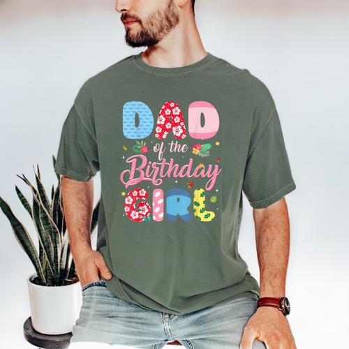 Dad Of The Birthday Girl Family Summer Beach Birthday Party Men's Comfort Colors T-Shirt - Father's Day Fun
