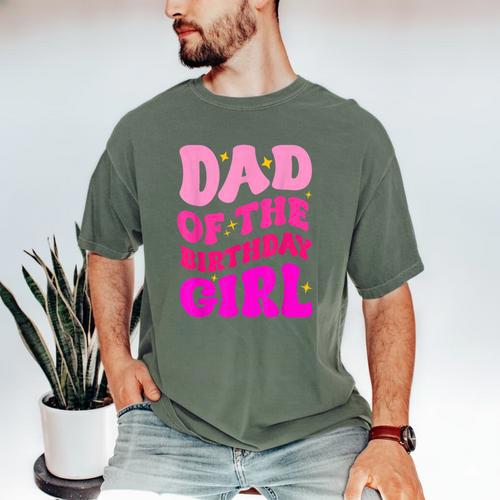 Dad Of The Birthday Girl Party Girls Daddy Birthday Party Men's Comfort Colors T-Shirt - Father's Day Fun