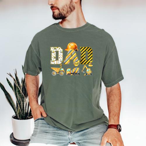 Dad Construction Excavator Kids Matching Family Party Men's Comfort Colors T-Shirt - Father's Day Fun