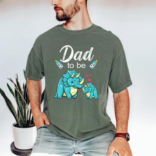 Dad To Be Dinosaur Baby Shower For Boy Men's Comfort Colors T-Shirt - Father's Day Fun