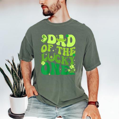 Dad Of The Lucky One Saint Patrick's Day Children Birthday Men's Comfort Colors T-Shirt - Father's Day Fun