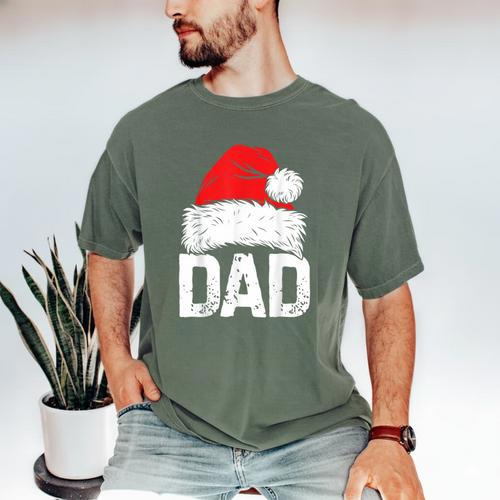 Dad Santa Christmas Family Matching Pajamas Papa Xmas Father Short Sleeve Men's Comfort Colors T-Shirt - Father's Day Fun