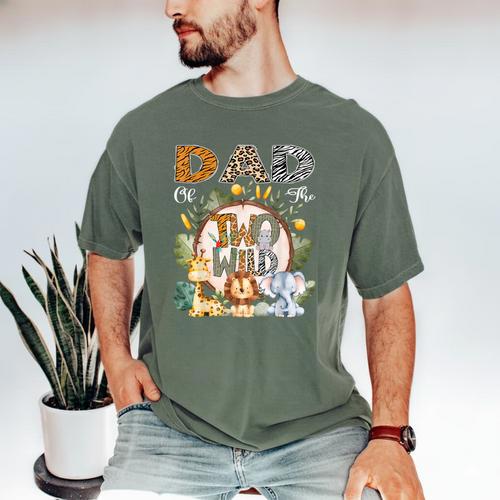 Dad Of The Two Wild Animal Safari 2Nd Birthday Party Men's Comfort Colors T-Shirt - Father's Day Fun