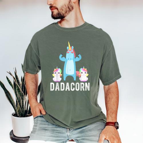 Dadacorn Unicorn Lover Tee For Papa Dad And Kid Men's Comfort Colors T-Shirt - Father's Day Fun