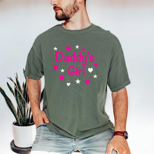 Daddy's Girl Shirt With Pink Lettering Men's Comfort Colors T-Shirt - Father's Day Fun
