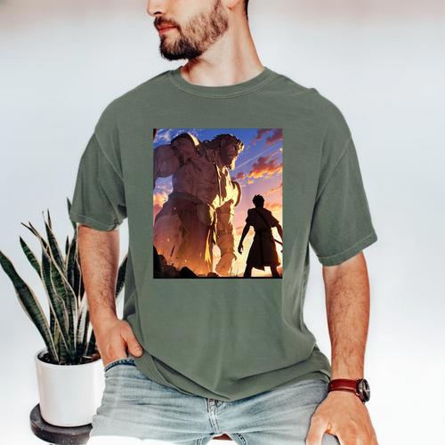 David And Goliath Bible Book Of Samuel Famous Bible Story Men's Comfort Colors T-Shirt - Bookorys