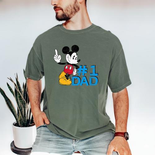 Disney Mickey Mouse Father's Day 1 Dad Men's Comfort Colors T-Shirt - Father's Day Fun