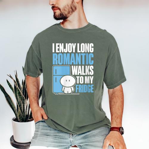 I Enjoy Long Romantic Walks To My Fridge Introvert Men's Comfort Colors T-Shirt - Raresse