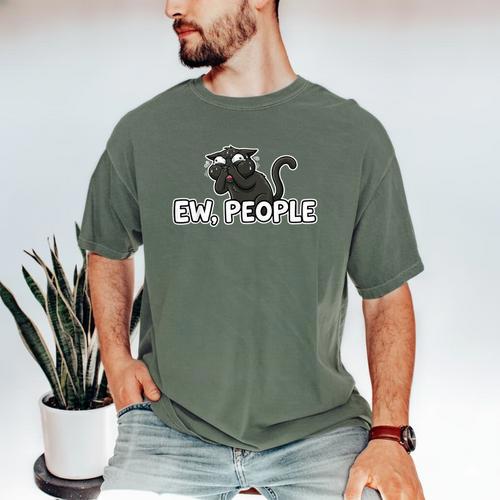 Ew People Cat Anti Social Introvert Men's Comfort Colors T-Shirt - Raresse