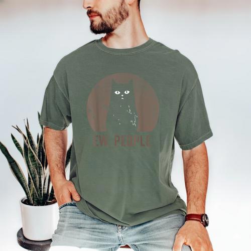 Ew People Introvert Cat Meow Cat Lover Men Women Kids Men's Comfort Colors T-Shirt - Raresse