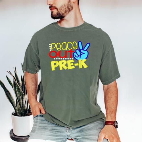First Day Of School Shirt Peace Out Pre-K Graduation Kids So Men's Comfort Colors T-Shirt - Best Gift Smart