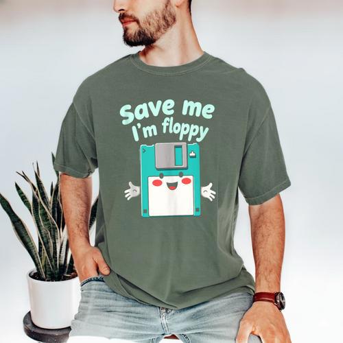 Floppy Disk Retro Tech Nostalgia Old School Computing Humor Men's Comfort Colors T-Shirt - Figerry