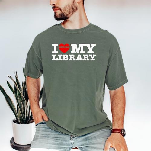 Fun I Love My Library Book Reader Bookworm Librarian Costume Men's Comfort Colors T-Shirt - Bookorys