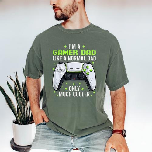 Gamer Dad Gaming Shirts Fathers Day Video Game Daddy Men's Comfort Colors T-Shirt - Father's Day Fun