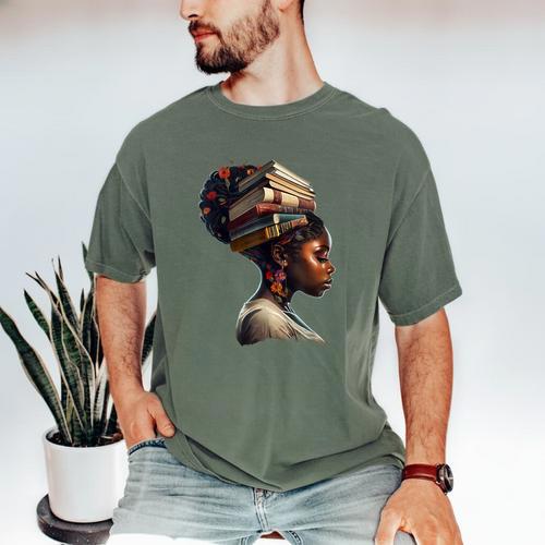 Girl Crown Of Books African Teacher Black History BHM Men's Comfort Colors T-Shirt - Bookorys AU