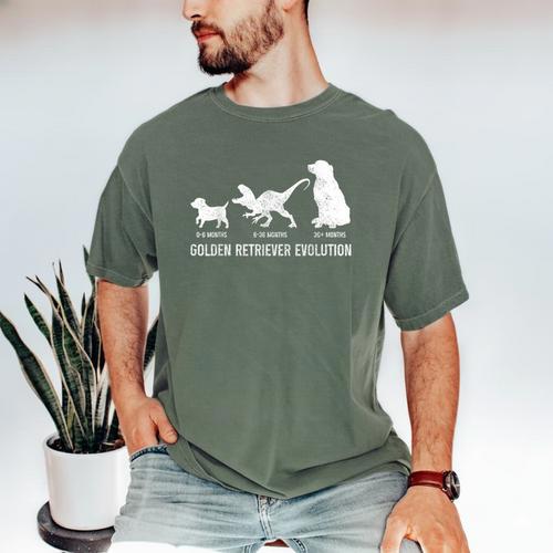 Golden Retriever Mom Dad Puppy Dog Owner Dog Lover Men's Comfort Colors T-Shirt - Father's Day Fun