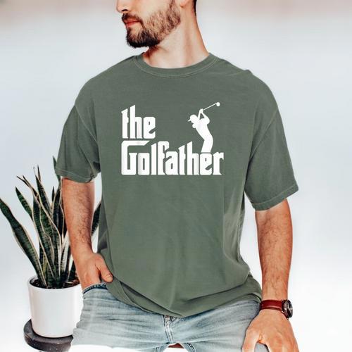 The GolfFather Golf Father God Father Dad Golfer Men's Comfort Colors T-Shirt - Father's Day Fun