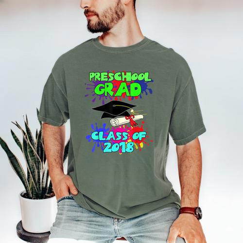 Graduation Class 2018 Cap Gown Shirt Preschool Graduate Men's Comfort Colors T-Shirt - Best Gift Smart