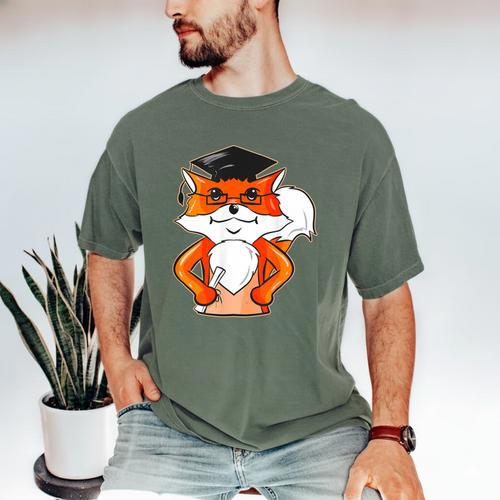 Graduation Fox School Bachelor Master Doctor Study Men's Comfort Colors T-Shirt - Best Gift Smart