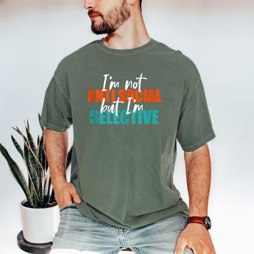 I'm Not Anti-Social But I'm Selective Introvert Men's Comfort Colors T-Shirt - Raresse