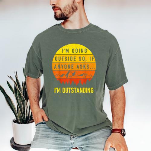 I'm Outstanding Retro Introvert Mountain Trip Lover Men's Comfort Colors T-Shirt - Raresse