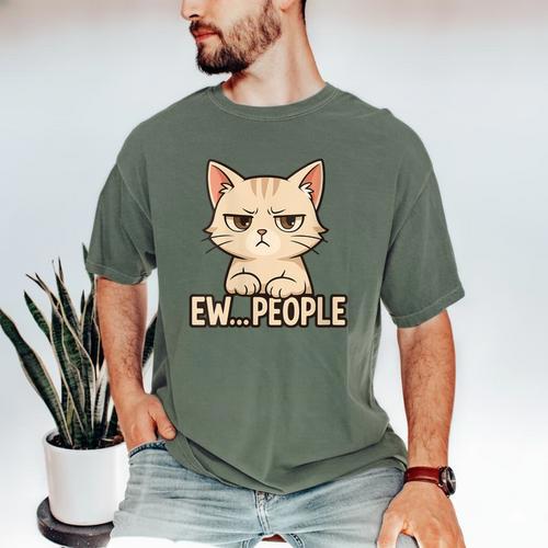 Introvert Anime Cat Ew People Men's Comfort Colors T-Shirt - Raresse