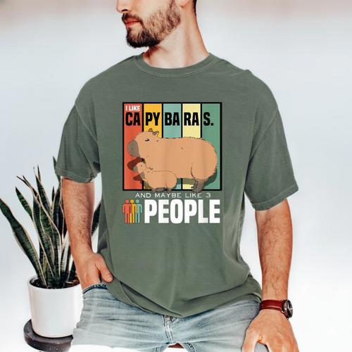 Introvert Capybara Rodent Animal Lover Antisocial Retro Men's Comfort Colors T-Shirt - Raresse