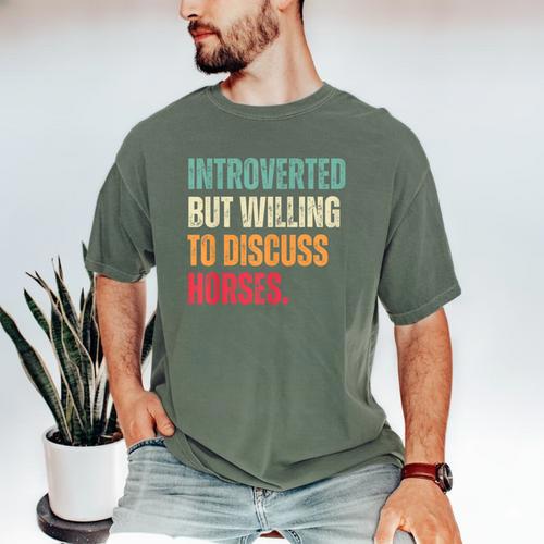 Introvert Cute Horse Lover Horse Riding Equestrian Men's Comfort Colors T-Shirt - Raresse