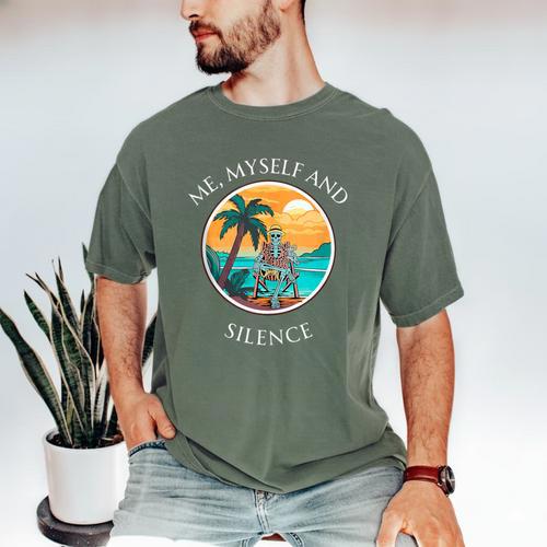 Introvert Relaxation Me Myself And Silence Summer Vacation Men's Comfort Colors T-Shirt - Raresse