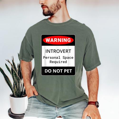 Introvert Warning Danger Do Not Pet Disturb Anti-Social Men's Comfort Colors T-Shirt - Raresse