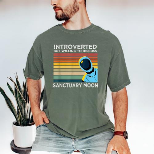 Introverted But Willing To Discuss Sanctuary Moon Men's Comfort Colors T-Shirt - Raresse