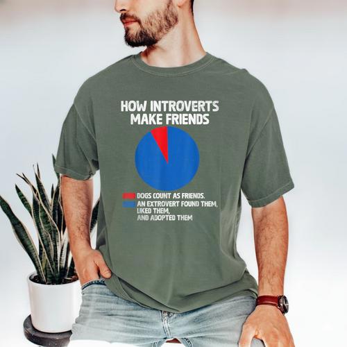 How Introverts Make Friends Sayings For Introverts Men's Comfort Colors T-Shirt - Raresse