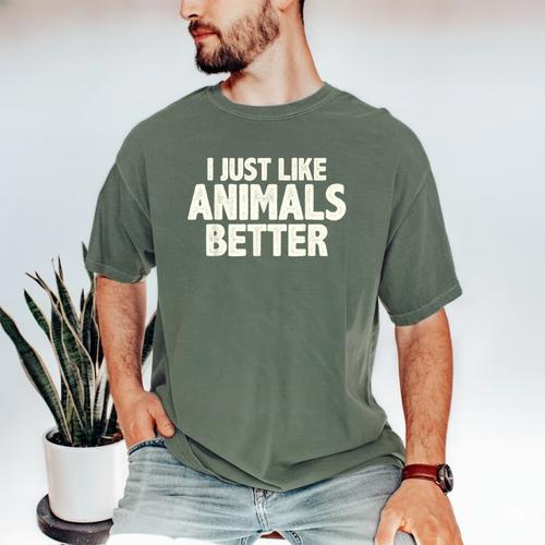 I Just Like Animals Better I Introvert Men's Comfort Colors T-Shirt - Raresse