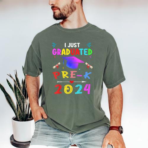 I Just Graduated Pre k Graduation 2024 Pre-Kindergarten Men's Comfort Colors T-Shirt - Best Gift Smart