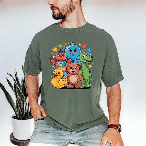 Kidcore Aesthetic Retro Vibes Colorful Cartoon Nostalgia Men's Comfort Colors T-Shirt - Figerry