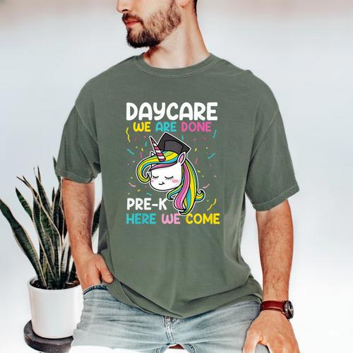 Kids Daycare Graduation Unicorn Last Day Of School Kids Men's Comfort Colors T-Shirt - Best Gift Smart